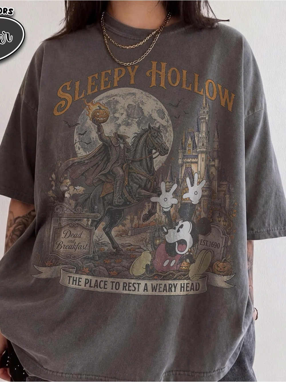 Unbranded Sleepy Hollow Graphic Tee - Pepper